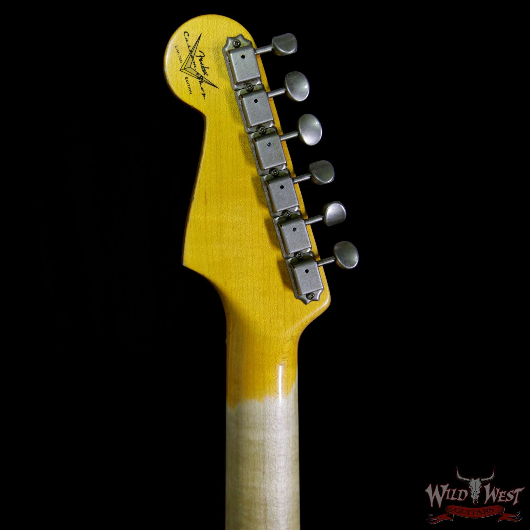 Fender Custom Shop White Lightning 2.0 HSS Stratocaster Heavy Relic Maple Board - Olympic White Over Torino Red