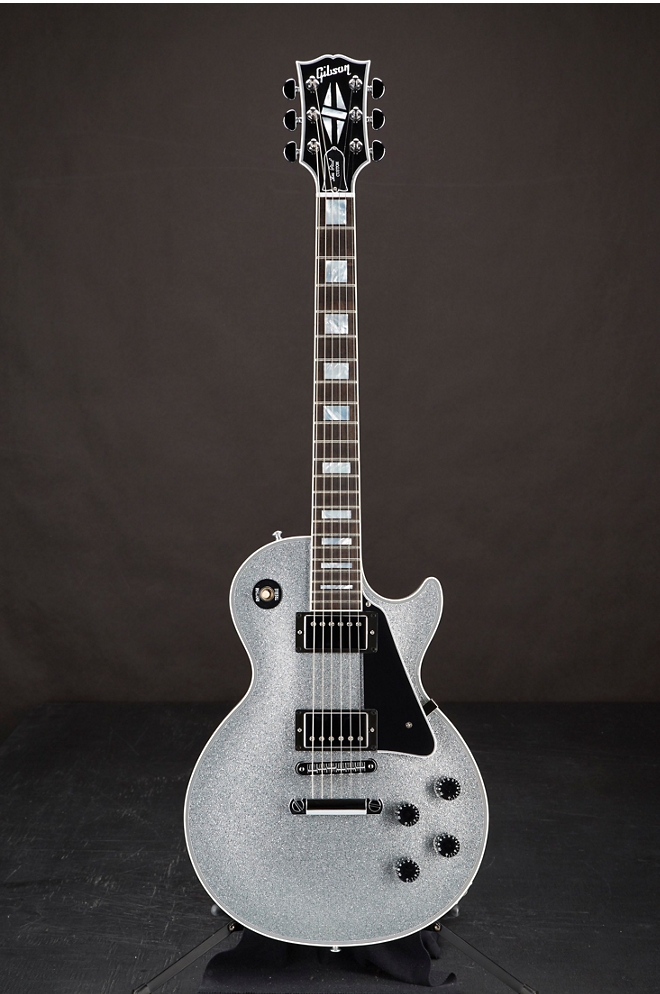 Gibson Custom Les Paul Custom Electric Guitar Silver Sparkle