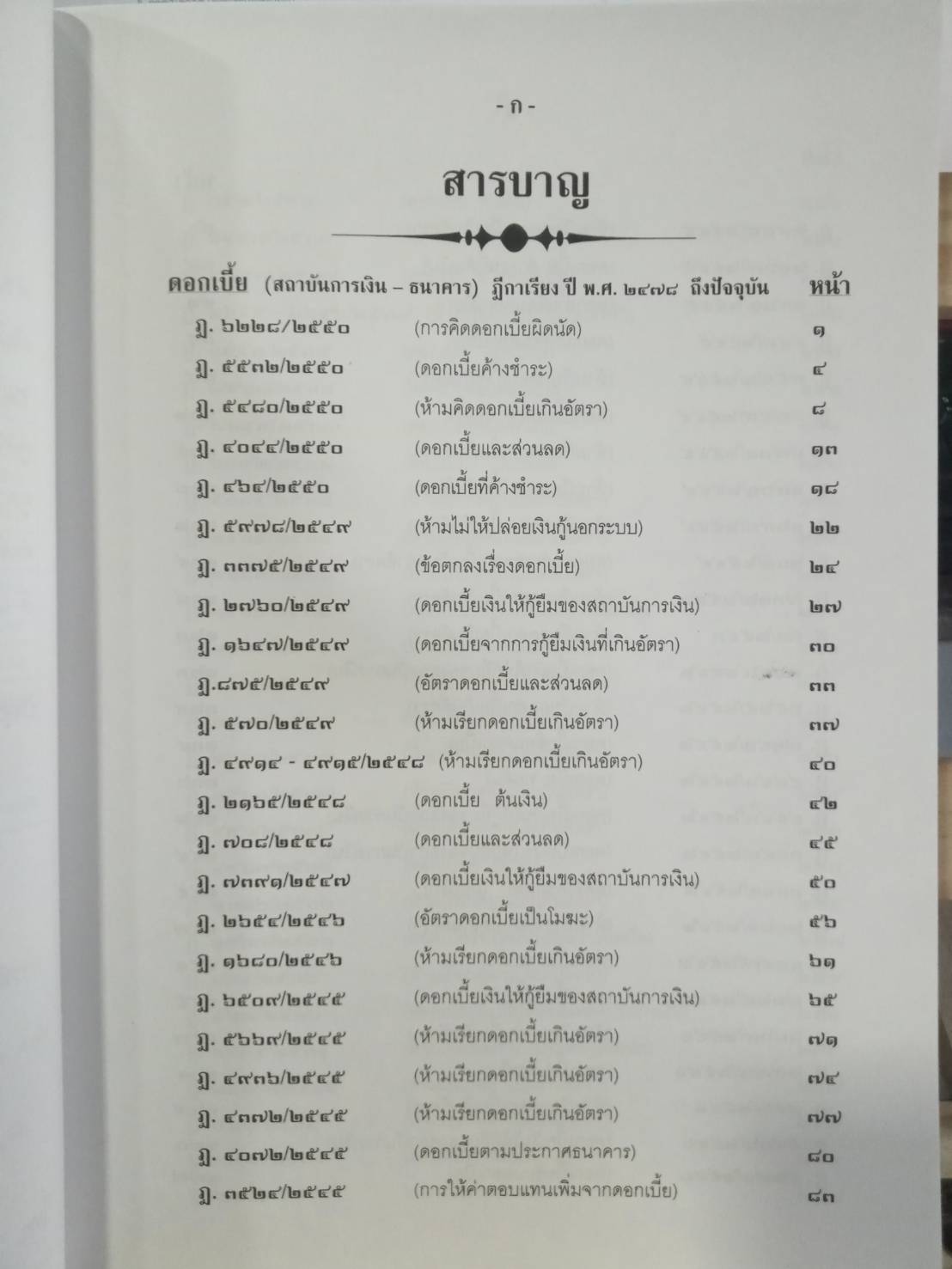 ฎีกาดอกเบี้ย (สถาบันการเงิน-ธนาคาร)