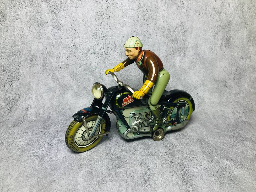 50s Arnold Mac 700 Vintage Tin Motorcycle Toy