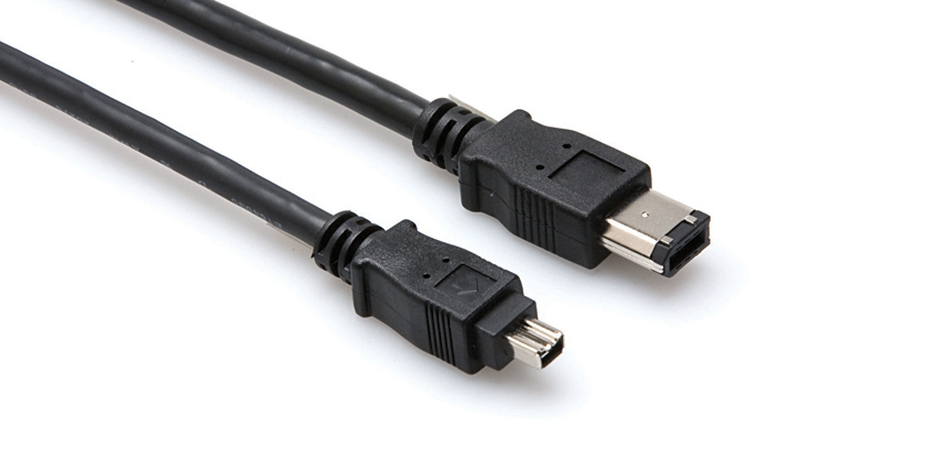 Hosa FireWire 400 Cable, 4-pin to 6-pin, 10 ft (FIW-46-110)