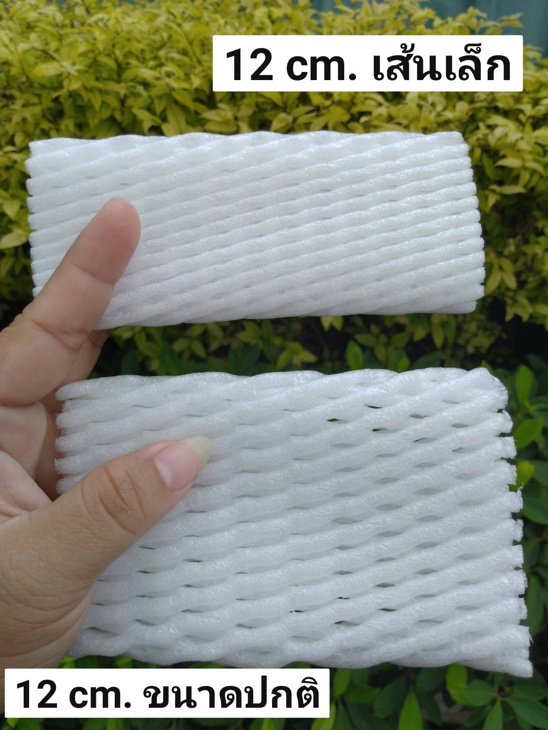 โฟมตาข่าย ห่อผลไม้กันกระแทกขนาด12ซม.(แบบเส้นเล็ก) 100 ชิ้น