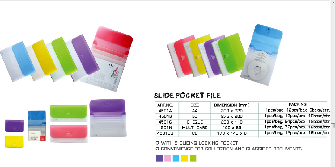 แฟ้มฟลามิงโก้ Slide Pocket File 4501