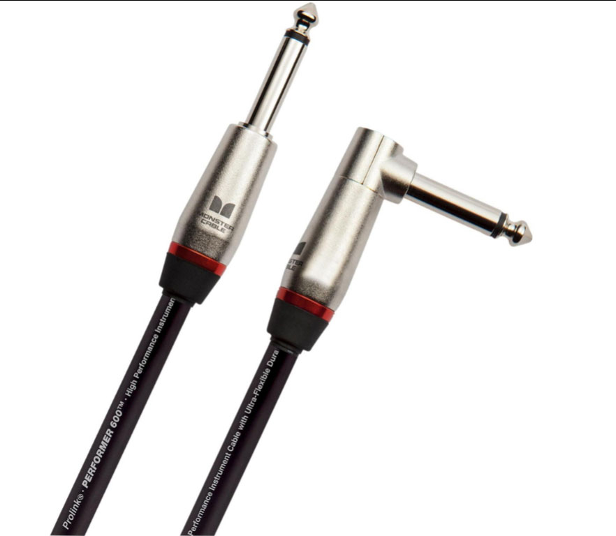 Monster Cable Performer 600 1/4" Angled to Straight Instrument Cable