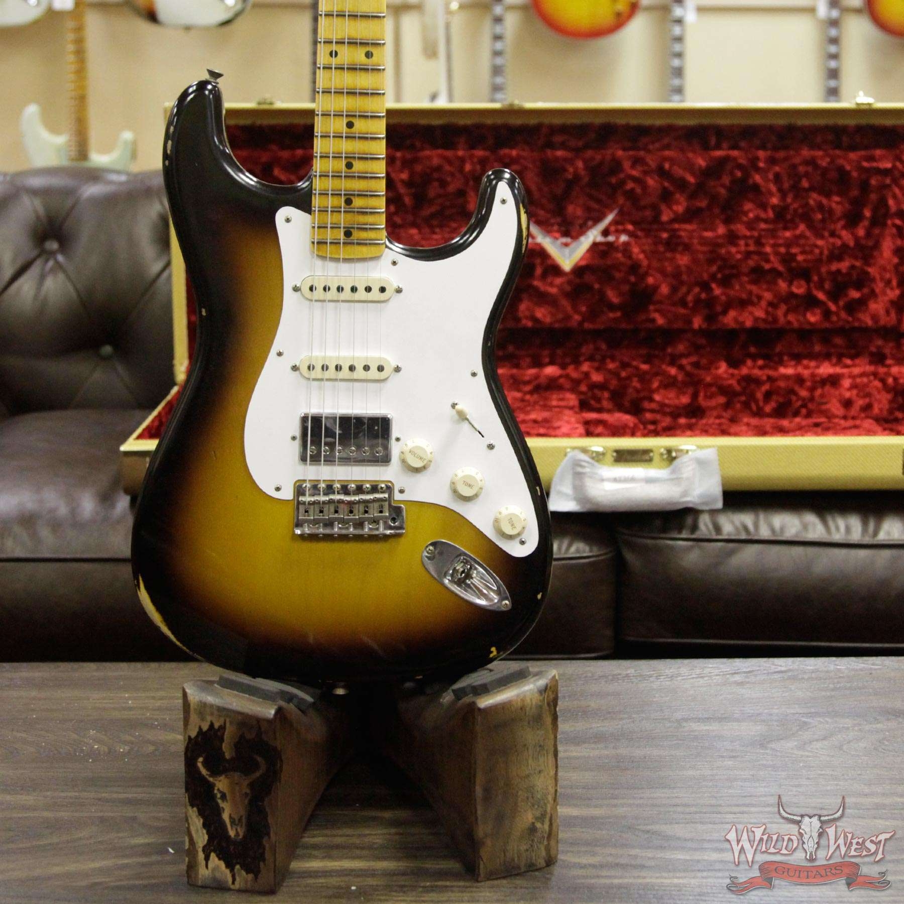 Fender Custom Shop 1958 Stratocaster HSS EVH Pickup Relic Maple Neck - 2 Tone Sunburst