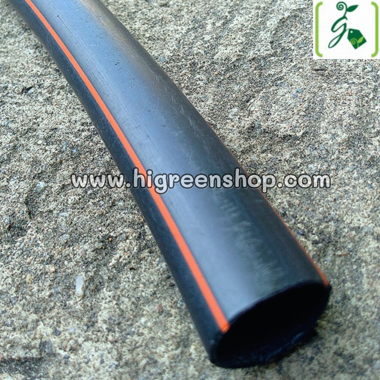 ท่อ PE 20 ม.ม. ดำคาดส้ม ทนแรงดันน้ำ 4 บาร์ (ม้วน 100 เมตร)