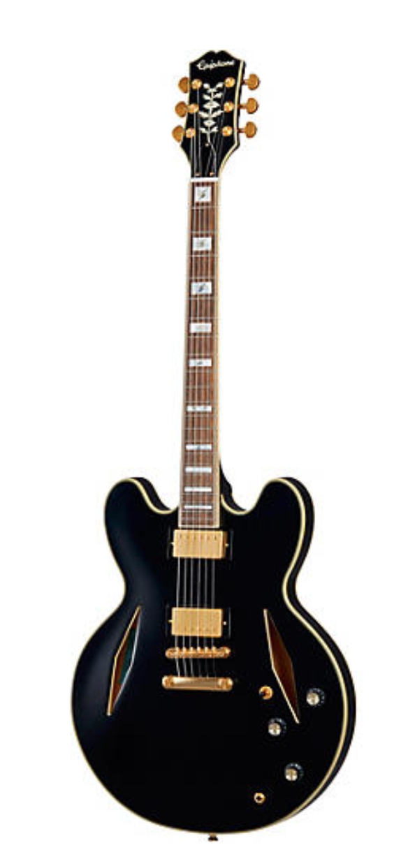 Epiphone Emily Wolfe Sheraton Stealth Semi-Hollow Electric Guitar Black Aged Gloss