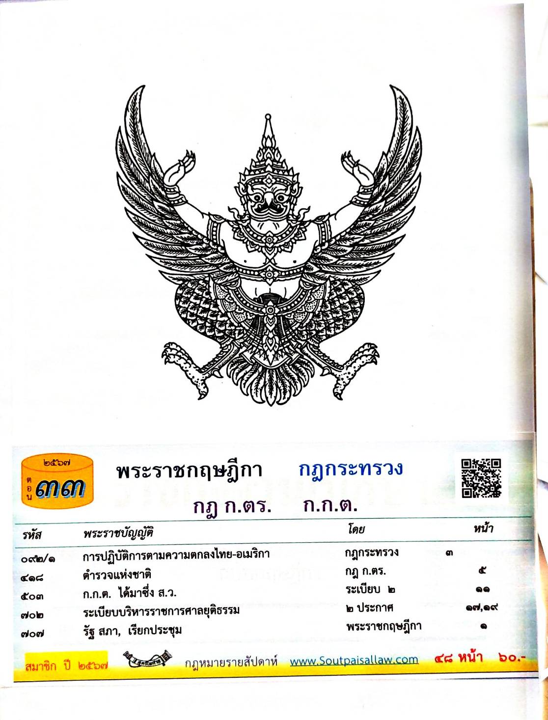 กฎหมายใหม่ปี 2567 ตอนที่ 33 พระราชกฤษฎีกา กฎกระทรวง กฎ ก.ตร. ก.ก.ต.