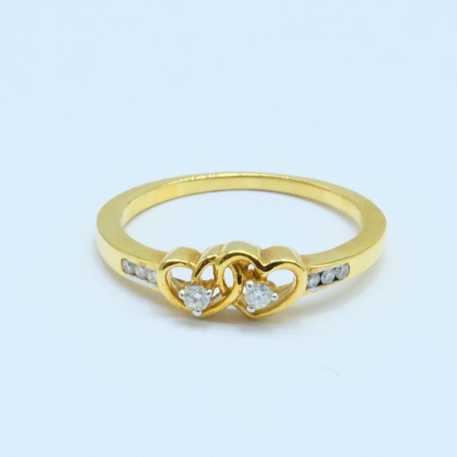 แหวนเพชรหัวใจสองดวงสื่อรัก สำหรับสุภาพสตรี