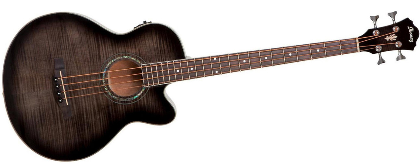 Ibanez AEB20E Acoustic-Electric Bass Guitar Transparent Black Sunburst