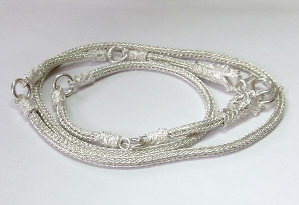 ลดราคา 30%!! สร้อยคอเงินแท้ หัวมังกร เส้นใหญ่ สามารถแขวนพระได้ถึง 5 องค์