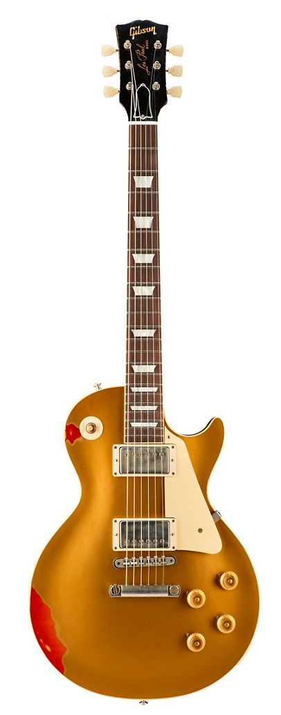 Gibson Custom Les Paul Standard Limited Run - Solid Body Electric Guitar Aged Black over 2-Color Sunburst Aged White Pearl Pickguard