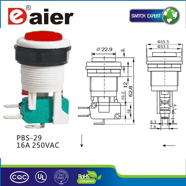 สวิทช์กดจ่ายน้ำตู้น้ำหยอดเหรียญ กดติดปล่อยดับ