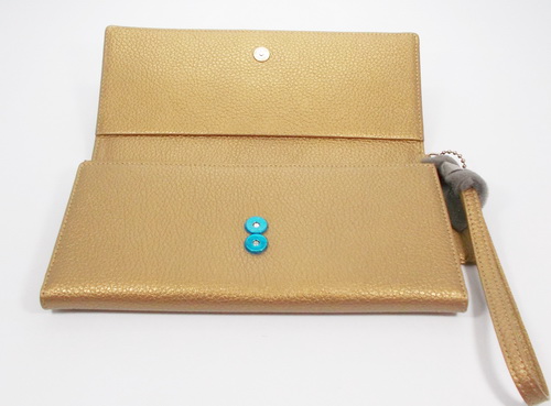 กระเป๋าสตางค์ bsc ทองเมทาลิก ใหม่ แท้