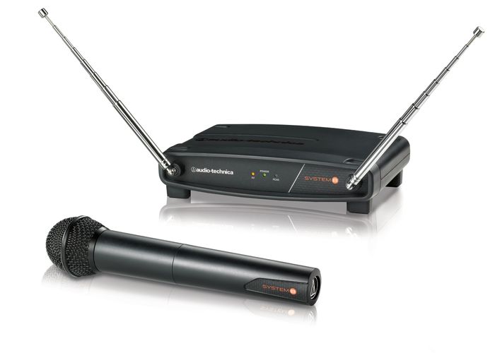 udio-Technica System 8 Wireless System includes: Handheld Dynamic Unidirectional Microphone/Transmitter