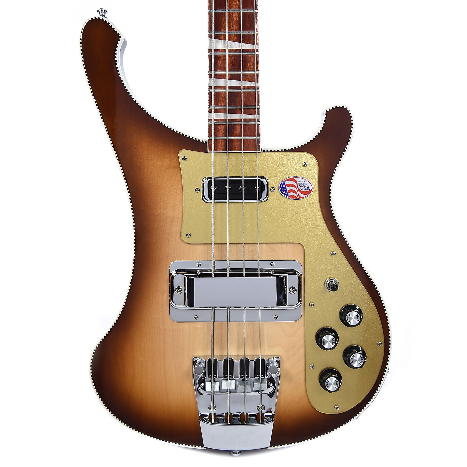 Rickenbacker 4003 WalnutGlo Ltd. Ed. Checkerboard Binding, Gold Pickguard (CME Exclusive)