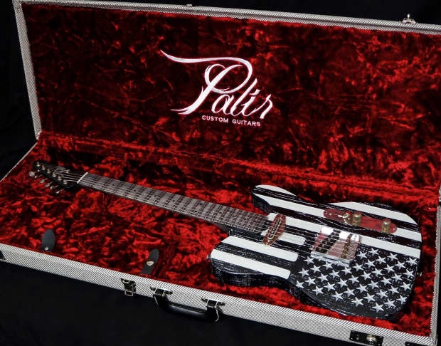 Palir Guitars Titan Black Flag carved flag body NAMM 16
