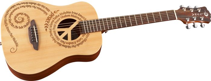 Luna Guitars Safari 3/4 Size Travel Guitar w/Peace Design Mahogany with Satin Finish