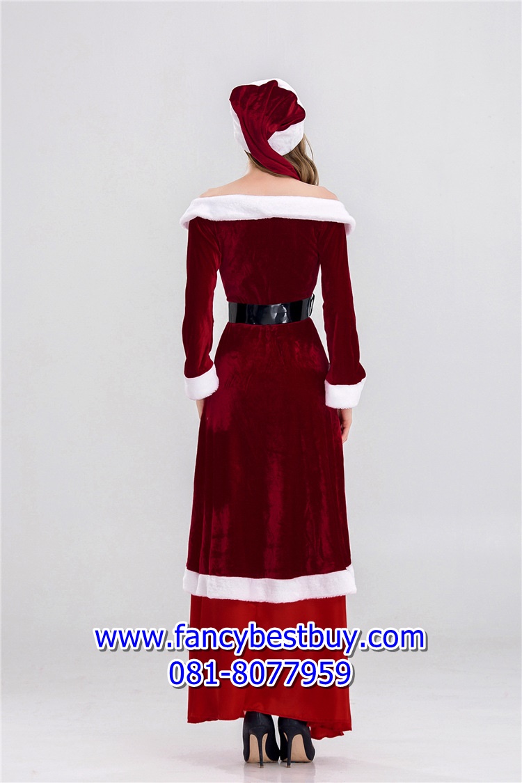 ชุดแซนตึ้ ชุดกระโปรงคริสมาส สีแดง Santy Costume ขนาด M 155-165, XL 165-175