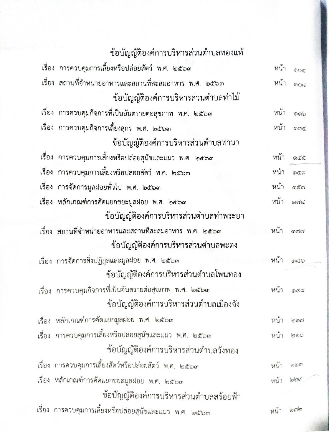 ข้อบัญญัติองค์การบริหารส่วนตำบล ( ตอนพิเศษ 40) พ.ศ. 2567