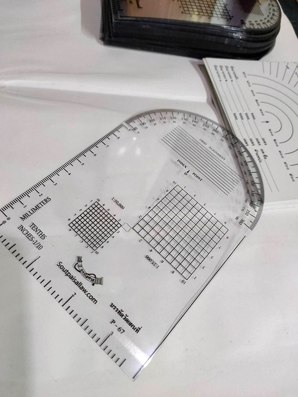 แผ่นวัดพิกัดและมุมภาค P67 (สั่ง 12 ฟรี 1)