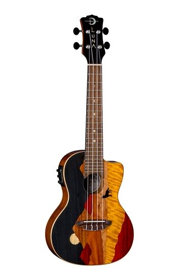 Luna Guitars Vista Wolf Tropical Wood Concert Acoustic-Electric Ukulele Gloss Natural