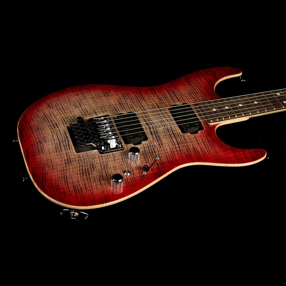 Tom Anderson Drop Top Electric Guitar - Natural Black to T-Red Burst