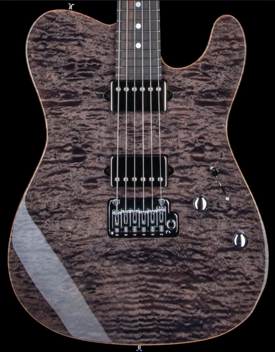 Suhr Custom Modern T Quilt Maple Top Ziricote Board Translucent Charcoal