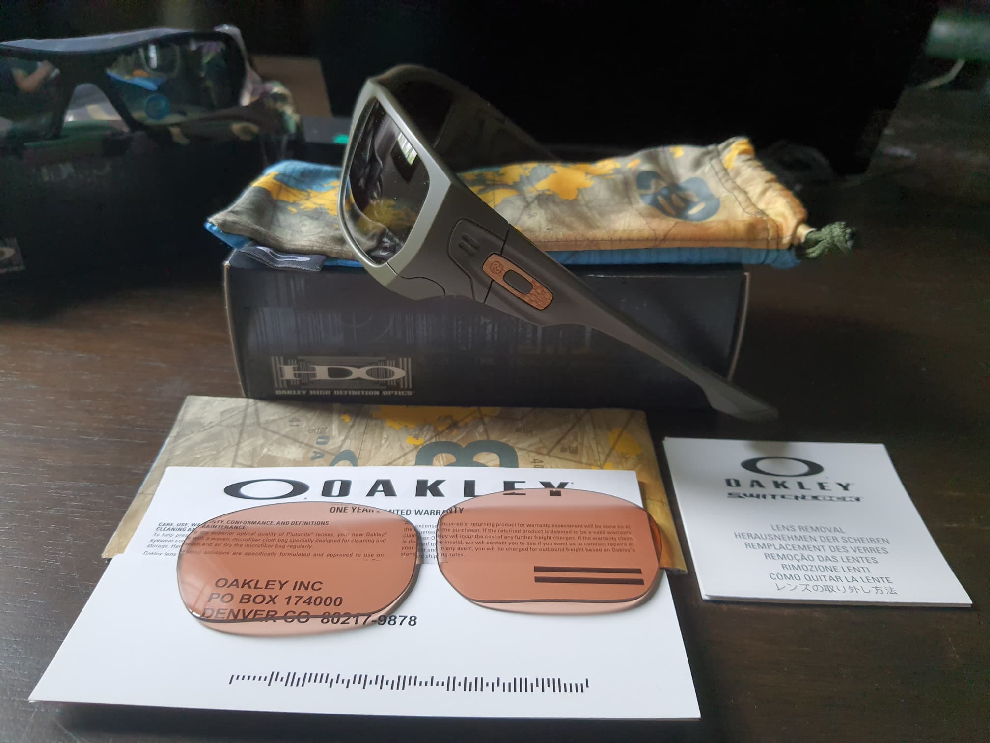 OAKLEY BOB BURNQUIST SIGNATURE SERIES STYLE SWITCH Matte Dark Green with Dark Grey & VR50 OO9194-13