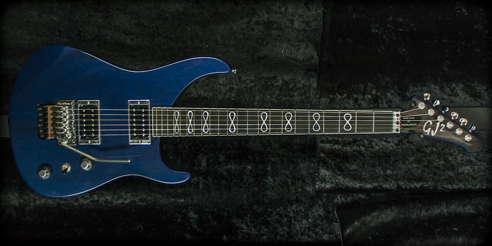 GJ2 Guitars Arete 5 FR Custom Korina Electric Guitar - Trans Navy Blue