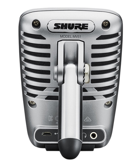 Shure MOTIV MV51 Digital Large-Diaphragm Condenser Microphone (Silver)