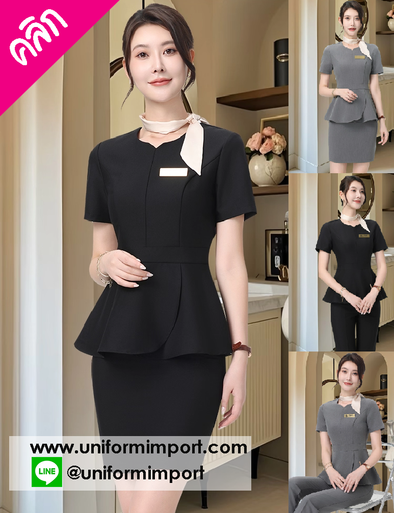 ชุดพนักงานต้อนรับ ++คลิกภาพดูรายละเอียดด้านใน ชุดฟอร์มพนักงาน ชุดพนักงาน ชุดยูนิฟอร์ม ชุดพนักงานโรงแรม ชุดเดรส