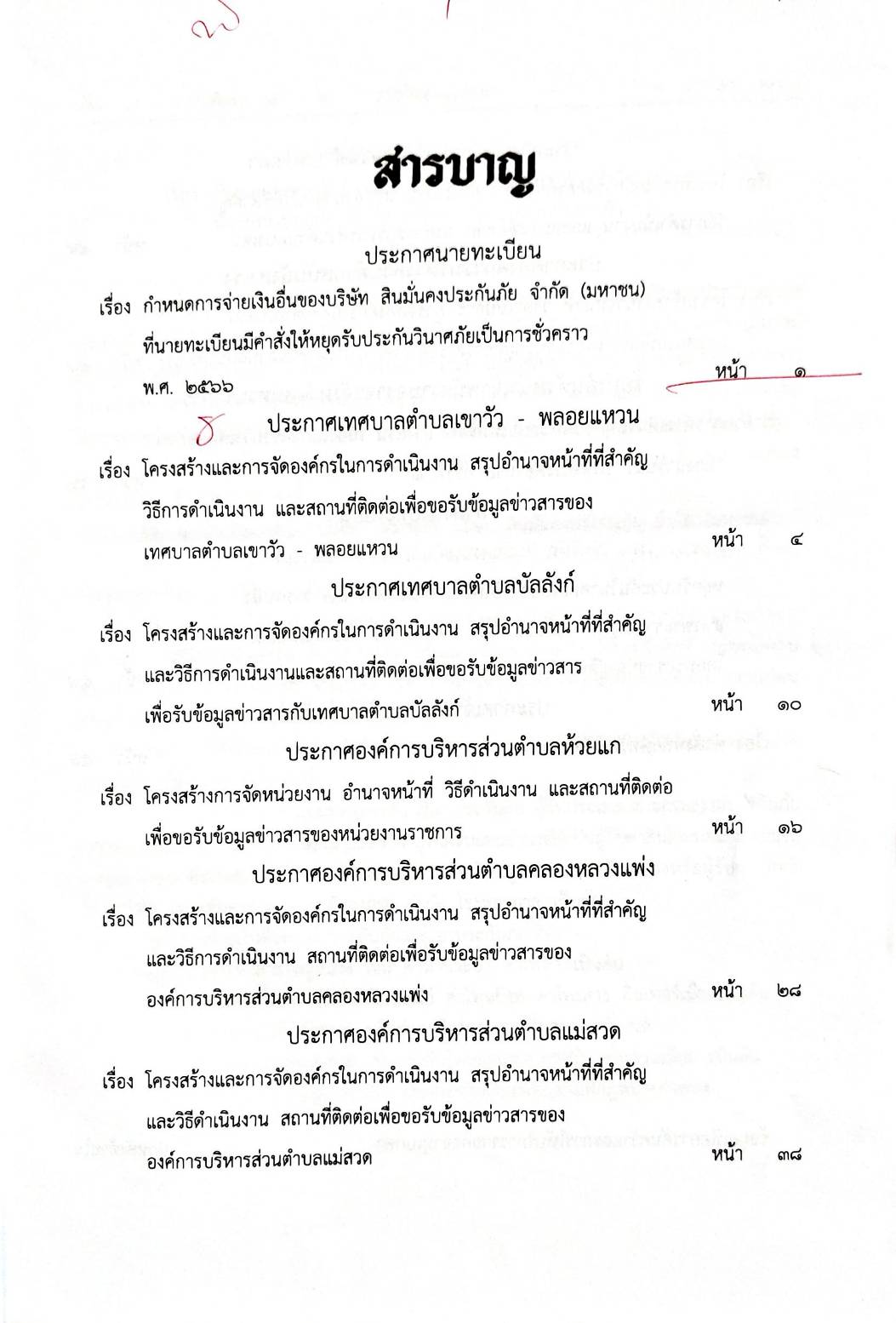 กฎหมายออกใหม่ ตอน 1/67 ประกาศนายทะเบียน ประกาศเทศบาลตำบล ประกาศองค์การบริหาร
