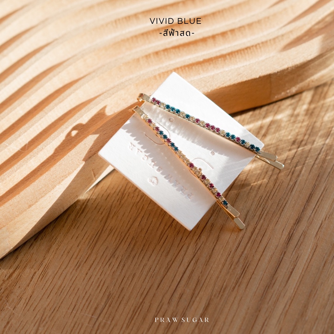 Classic Multi Color Hair Clip - กิ๊บติดผมคริสตัลเรียงหลากสี (มี 5 สี)