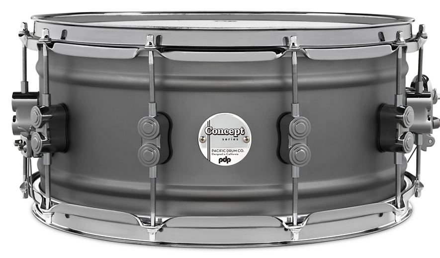 PDP by DW Concept Series Gun Metal Over Steel Snare Drum with Black Nickel Hardware 14 x 6.5 in.
