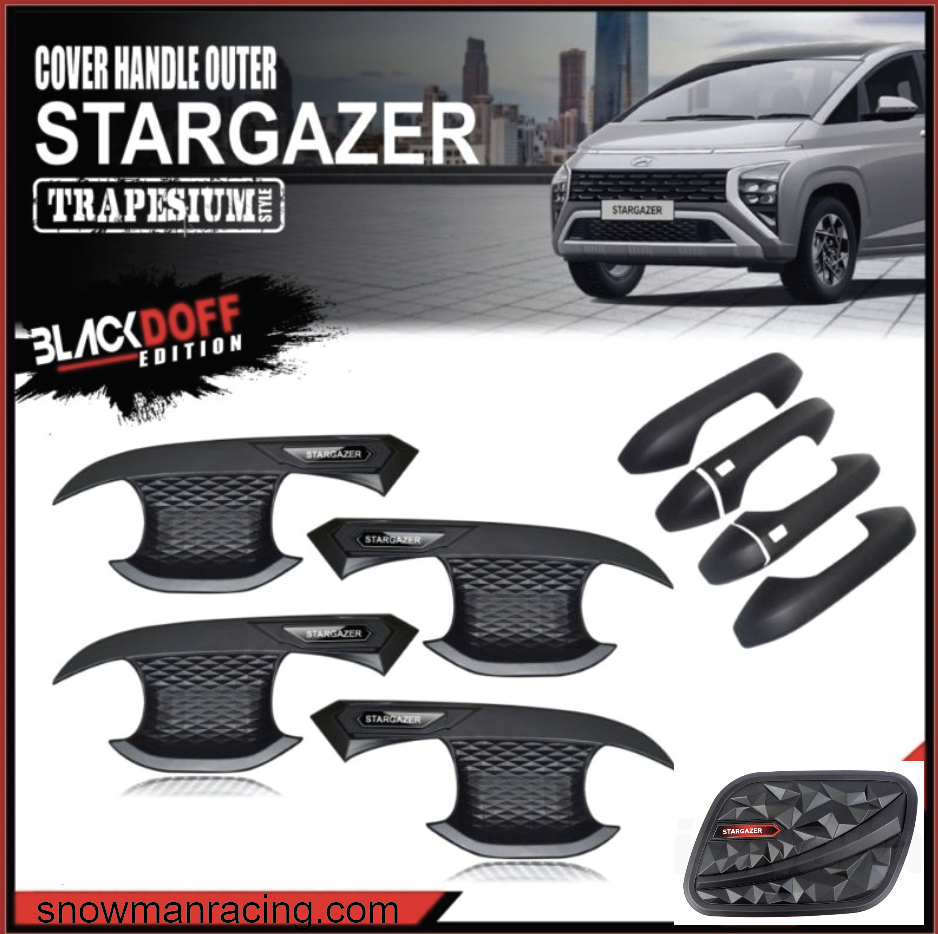 Hyundai Stargazer อุปกรณ์เสริม ครอบถัง มือจับประตูด้านนอก สีดำ Blacktivo