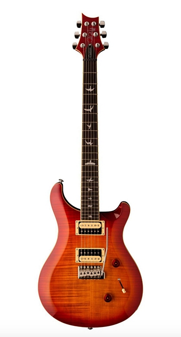PRS 2017 SE Custom 24 Creme Binding Electric Guitar - Cherry Sunburst