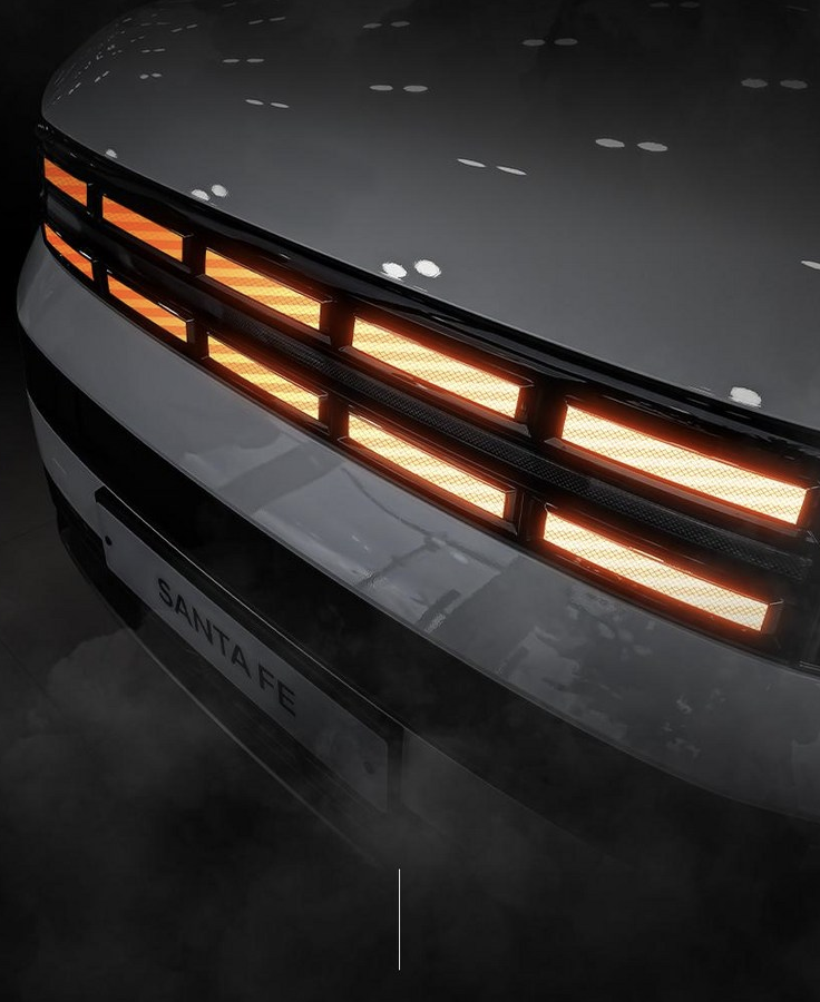 สติกเกอร์สะท้อนแสงกระจังหน้า Hyundai SANTA FE Hybrid ฮุนได ซานตา เฟ่