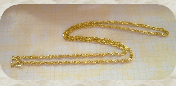 สร้อยคอ ทองแท้ 96.5% ลายดิสโก้ น้ำหนัก 3.8 กรัม