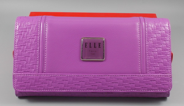 กระเป๋าสตางค์ ELLE ม่วงมะปรางเข้ม ใหม่ แท้