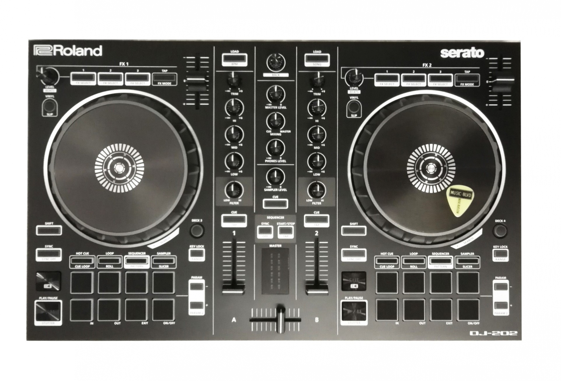 Roland DJ-202 2-channel Serato DJ Intro Controller with Drum Machine