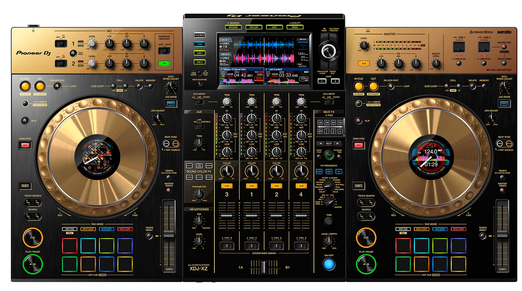 Pioneer XDJ-XZ-N Limited Edition Gold 4-Channel Standalone Controller for rekordbox dj and Serato DJ Pro Gold
