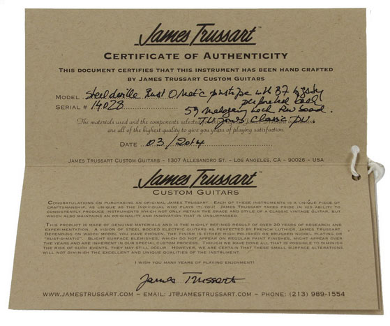 Trussart SteelDeville w/ B7 Bigsby in Dark Rust-O-Matic Pinstripe