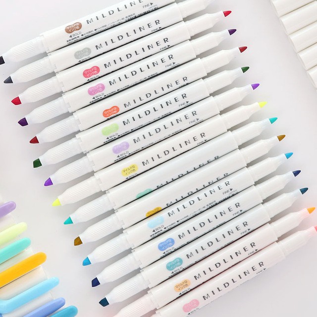 ปากกาไฮไลท์ 2 หัว Mildliner สี Pastel นำเข้าจากญี่ปุ่น / Set 1