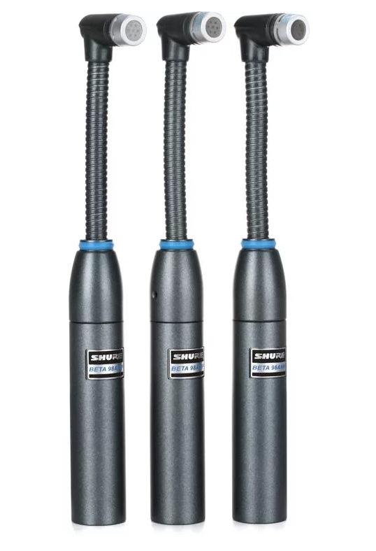 Shure Beta 98AMP/C-3PK Cardioid Condenser Gooseneck Microphone with XLR Preamp - 3-pack