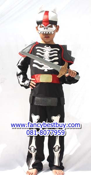 ชุดฮาโลวีน นักข้าผีโครงกระดูก สำหรับวันฮาโลวีน Skeleton (เสื้อ+กางเกง+หมวก) มีขนาด M(110-120), L(120-130)