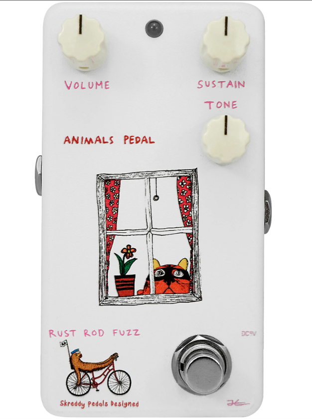 Animals Pedal Rust Rod Fuzz V2 Effects Pedal White