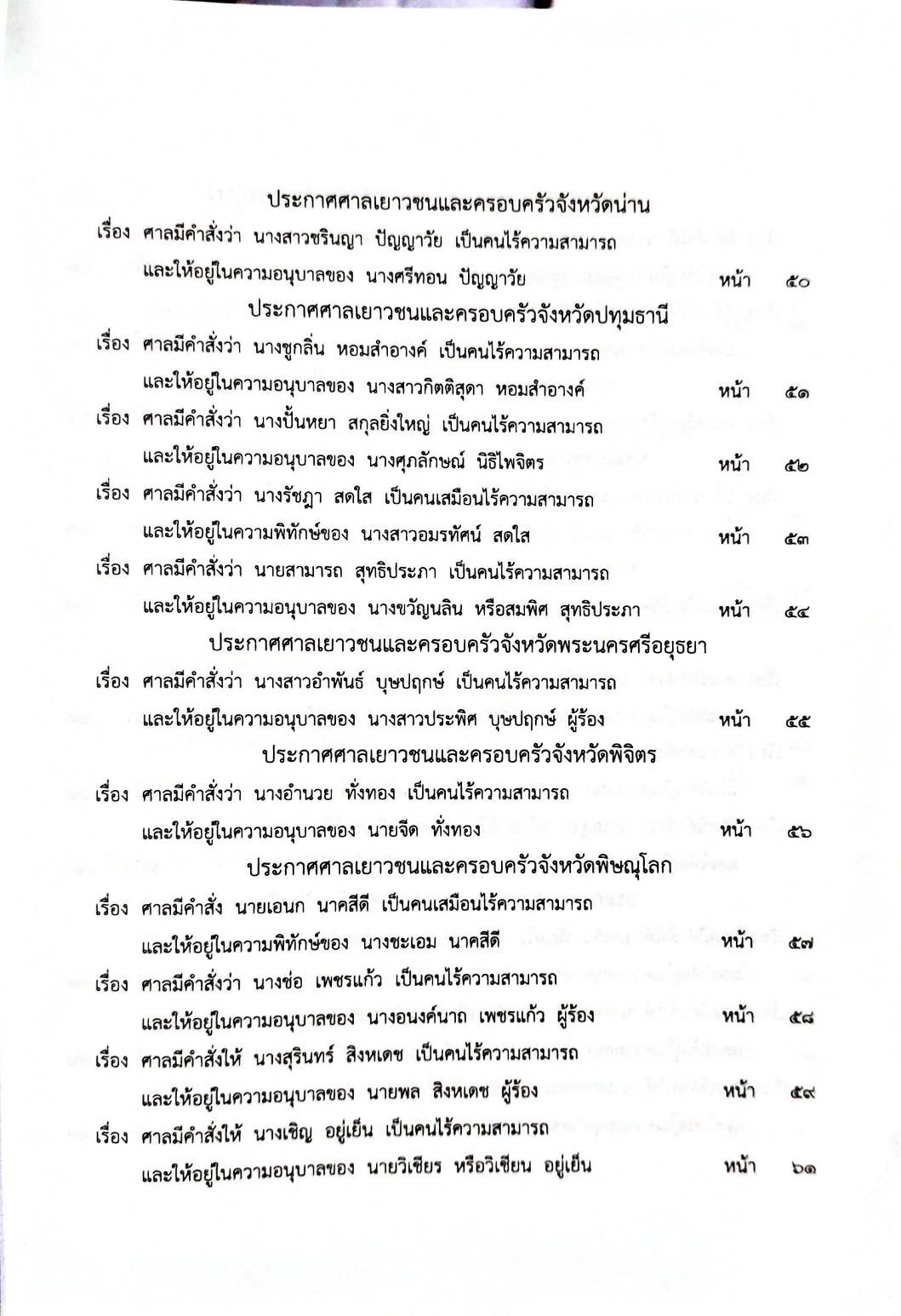 กฎหมายออกใหม่ 65/65 ประกาศกระทรวงการคลัง ภาษีเงินได้ ประกาศอุตสาหกรรมฯ บัตรสิ้นอายุ ประกาศศาลเยาวชนและครอบครัวจังหวัด... สมาคม - มูลนิธิ
