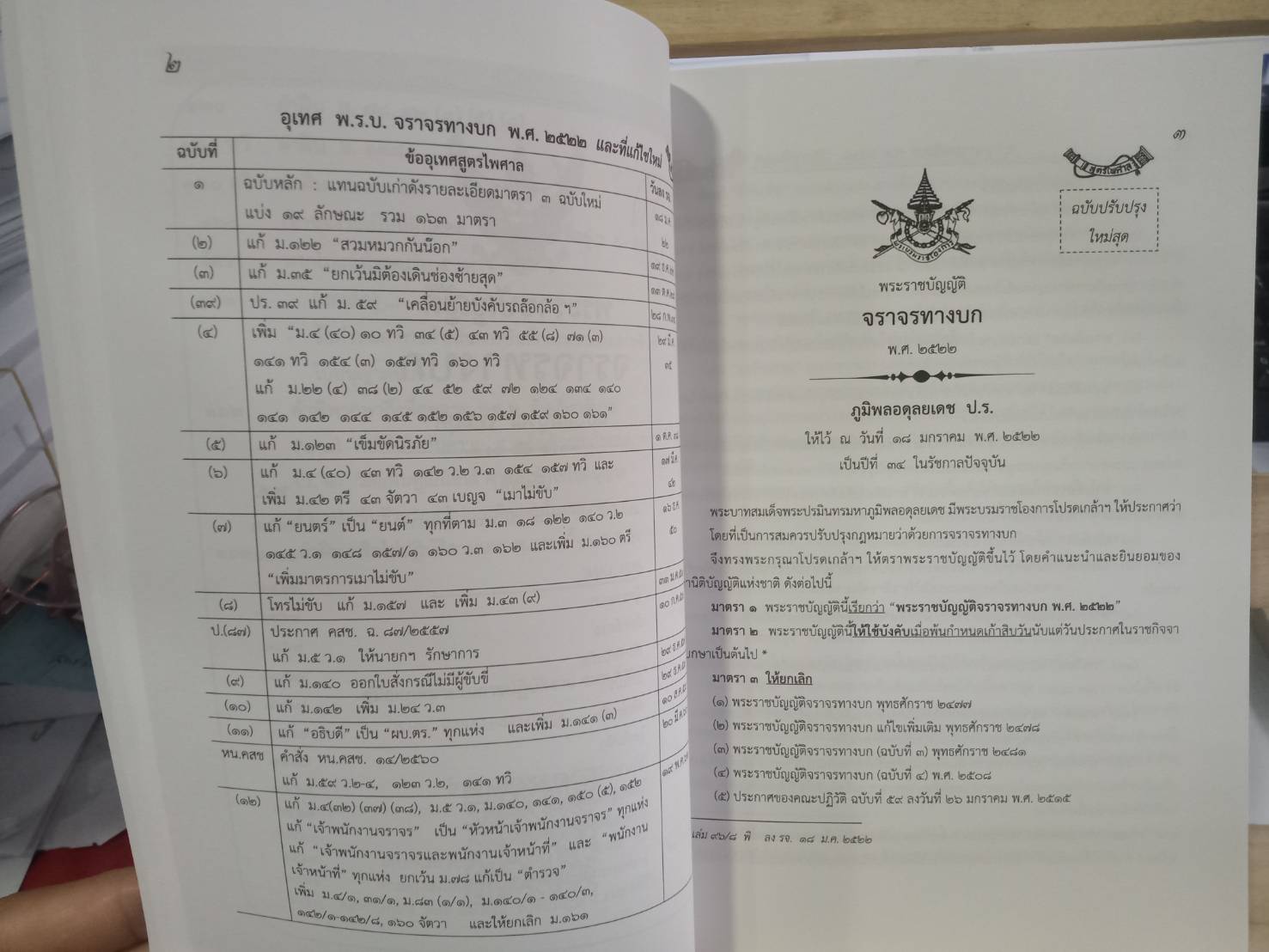 พระราชบัญญัติจราจรทางบก ฉบับสมบูรณ์ เล่มกลาง 2562