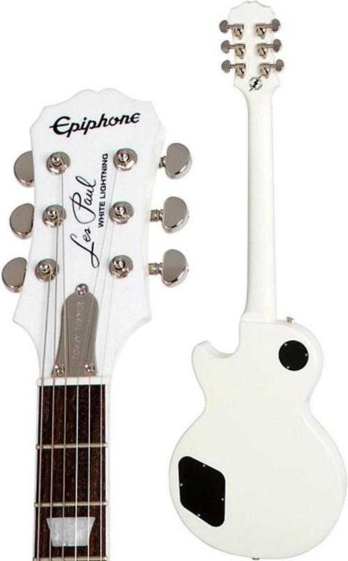 Epiphone Ltd Ed Tommy Thayer White Lightning Signature Les Paul Outfit Electric Guitar White